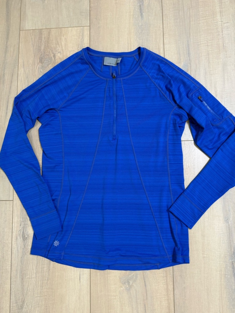 Athleta Electric Blue Long-Sleeve Performance Top